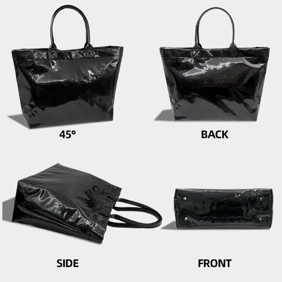 Women’s PVC Tote Bag Large Waterproof Clear Hobo Bag with Magnetic Closure - Picture 7 of 7